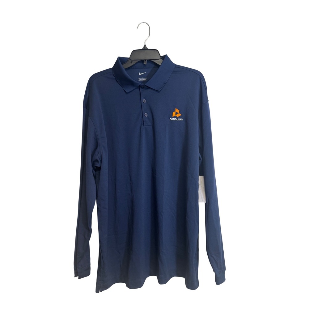 Navy Blue Nike Golf Long Sleeve Polo Men's Size Extra Large